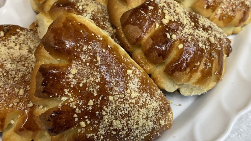 Булочки "ГРЕБЕШКИ" с джемом.Замес теста в Хлебопечке с уксусом.