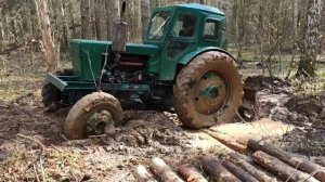 Трактор Т-40 по бездорожью.Офф-роуд на тракторе.