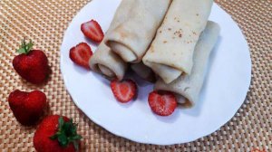 Блины с творогом и клубникой