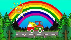 Мультики про машинки и цвета Волшебная Радуга. Пожарная Машина