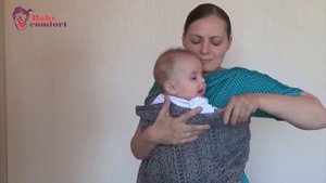 Короткий слинг шарф - Ребозо. Намотка на бедре.