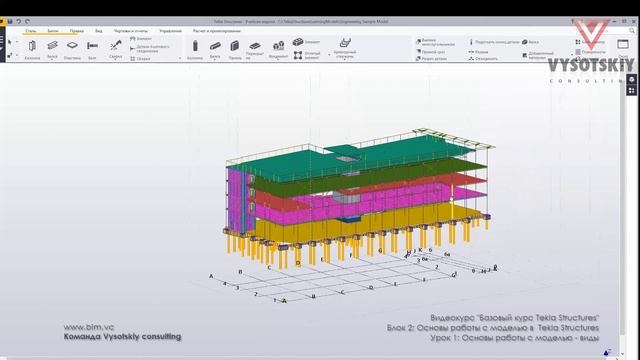 VC: Курс Tekla Structures: 16. Основы работы с моделью - Виды