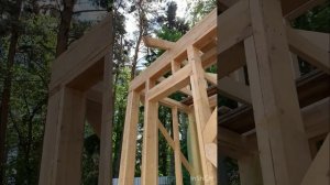 Изготовление стропил для двухскатной крыши домика 6*4