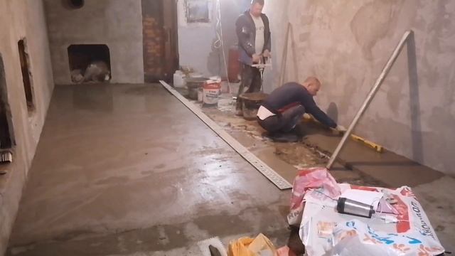 #7 Процесс заливки стяжки с уклоном. смотреть онлайн