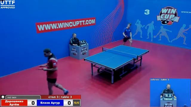 Дорошенко Артём 3-1 Елхов Артур  Турнир Восток 3  WIN CUP 09.10.20 Прямой эфир Зал 3