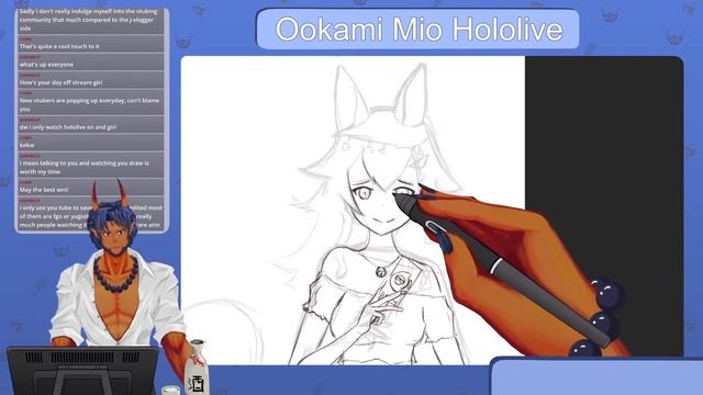 【Fan Art】Ookami Mio 大神ミオ