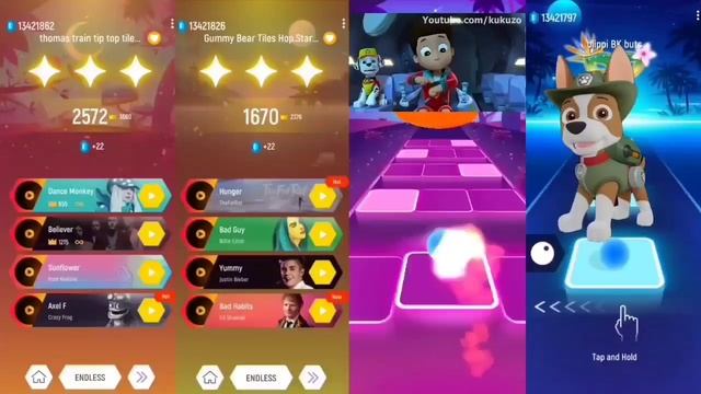 Rubble Paw Patrol vs Sweetie Paw Patrol vs Zuma Paw Patrol vs Chase Paw Patrol | Tiles Hop смотреть онлайн