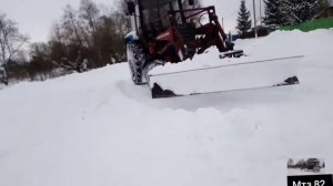 Мтз 82. Чистка дорог от снега