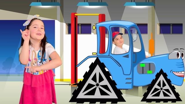 Синий трактор песенка про ремонт колес у трактора смотреть онлайн