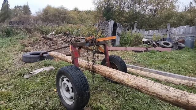 Бревновоз своими руками, лесовоз, тележка для перевозки бревен и бочек. смотреть онлайн