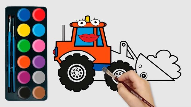 How To Draw A Bulldozer Construction Truck For Kids / Bolalar Uchun Buldozer / Нарисовать Трактор