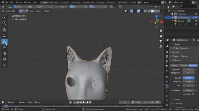 [Blender]Make cat hair out of hair. смотреть онлайн