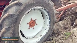 Трактор Т-25 и прицепная копалка. Выкапываю урожай 2021 засушливого года.
