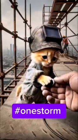 Poor kitten, everyone's laughing at him, but he's holding on #onestorm #kirillyoutube1515 #memes