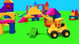 Мультфильм про экскаватор - Веселая Школа - геометрические фигуры