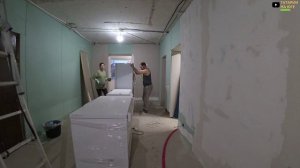 КУПИЛИ ДОМ НА ЮГЕ ОБУСТРАИВАЕМ КУХНЮ УРА ПЕРЕЕХАЛИ ШПАКЛЮЮ ПОТОЛОК В ХОЛЕ