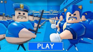 100 BARRY Против 100 SONIC BARRY в BARRY'S PRISON RUN! New Scary Obby в РОБЛОКС(#ROBLOX)