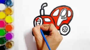 Tractor drawing and coloring/ How  to draw and color a tractor