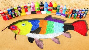Как приготовить радужного карпа с Orbeez, Big Coca Cola, Fanta, 7up, Mtn Dew, Chupa Chups и Mentos