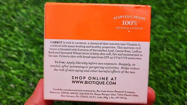 Biotique Bio Carrot 🥕spf40  🌞Sunscreen Ultra Soothing Face Cream review | RARA | day cream