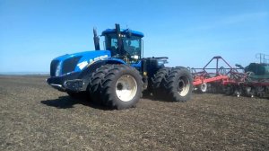 Выход на линию с помощью автопилота  Trimble на тракторе  New Holland Т9.505 .