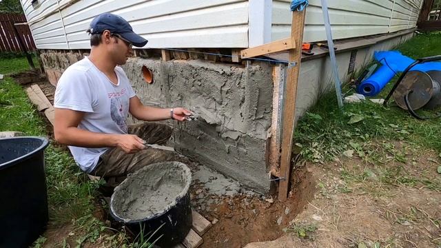 Никто не верил, а он сделал. Восстановление старого дома в деревне. Ремонт фундамента своими руками смотреть онлайн