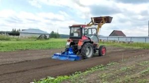 Вспашка земли Фрезой на тракторе