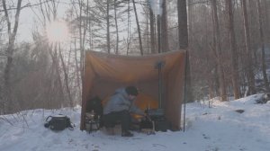 RYUCAMP . Korean Buldak Pasta . Wood Stove ASMR