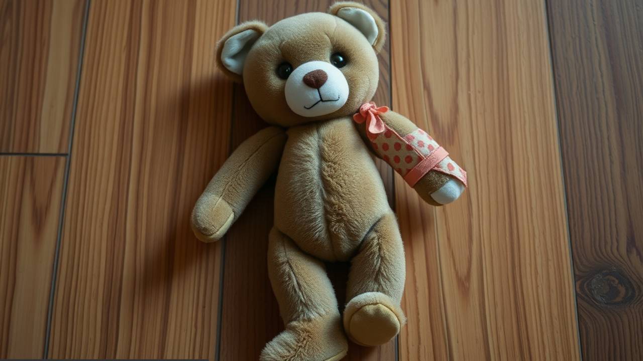 Уронили мишку на пол