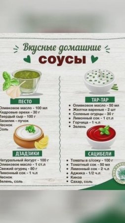 рецепты соусов