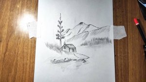 Как нарисовать пейзаж карандашом, если ты вообще не умеешь рисовать #Рисование, #Творчество