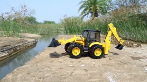 JCB 5CX And Tipper Truck Accident River Pulling Out 2 JCB | Sonalika Tractor | Volvo Truck | CS Toy