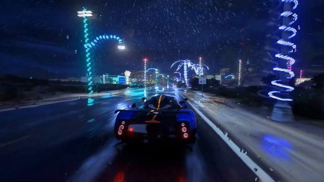 GTA5 Graphics mod ray tracing combine with Christmas Streetlights reflection - Aventador 780 смотреть онлайн