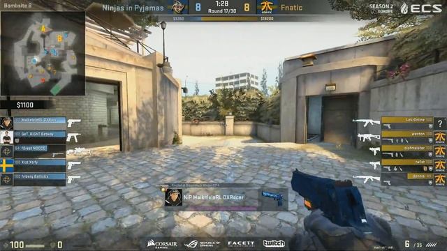 NiP vs Fnatic de_overpass (bo1) [ECS] 09.10.2016 [ENG Commentators] смотреть онлайн