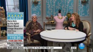 Rara Avis by Iris Apfel Black Wood Fringe Bangle Bracelet