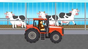 The Bear Farm Life: Front Loader Tractor and Collecting Bales of Straw | Funny Vehicles Farm