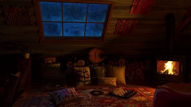 Заберитесь на уютный зимний чердак - Погрейтесь у потрескивающего камина, послушайте звуки вьюги. смотреть онлайн