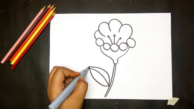 How to draw flower with letter OOO easy for kids l easy flower drawings for beginners смотреть онлайн