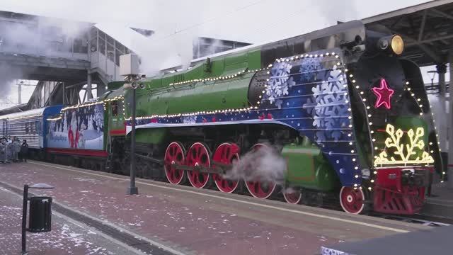 Поезд Деда Мороза в Красноярске | Железная дорога | РЖД смотреть онлайн