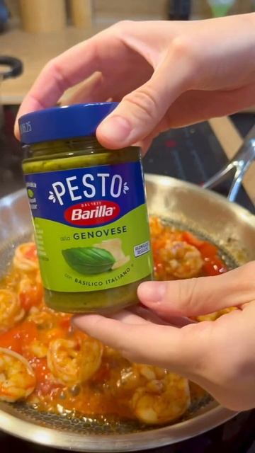 Сливочная паста с аргентинскими креветками и томатом #cooking #паста #пастаскреветками #креветки