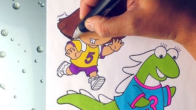 #DoratheExplorer Coloring Pages for Kids  Coloring and #LearnColors Dora and Ica Play play football