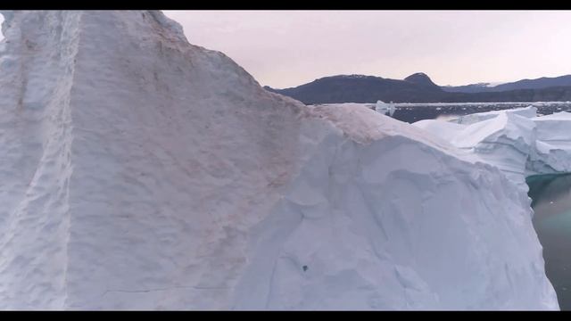 GREENLAND ICEBERGS from air - beautiful drone photography of landscape and ice