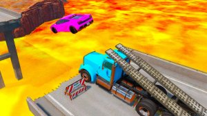 АВТОМОБИЛИ VS СЛОМАННОГО МОСТА 😱|BeamNG.Drive|Бемиджи Драйв