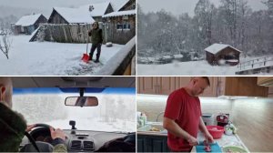 У НАС СНЕГОПАД, ЕДЕМ В ГОРОД ЗА МЯСОМ ДЛЯ ШАШЛЫКА И ПЛОВА. ДОРОГА НЕ ЧИЩЕНА,НИЧЕГО НЕ ВИДНО.