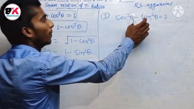 #Square Relation Of Trigonometric-Ratios, #Trigonometry,Class-10th,sin^2θ+cos^2θ=1,