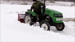 Синтай 220 + задненавесной отвал (испытание цепей противоскольжения)