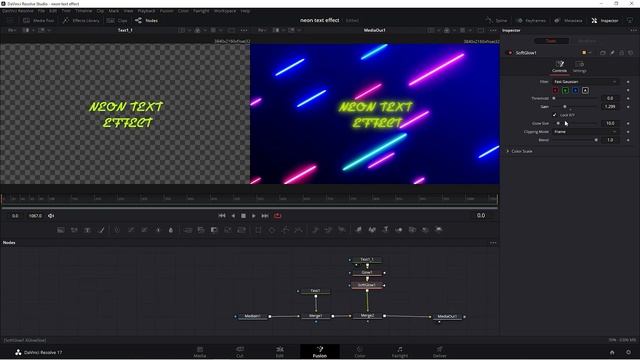 neon text effect  in davinci resolve 17(The easiest method)  |  Hindi