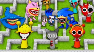 НУБ И ПРО В ЛАБИРИНТЕ СПРУНКИ В МАЙНКРАФТ ЭЛЬ ГРАН МАЙЯ СОНИК ПОЖИРАТЕЛЬ В MINECRAFT SCP АНИМАЦИЯ