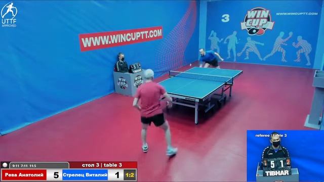 Рева Анатолий 3-2 Стрелец Виталий Турнир Восток 5 WINCUP 31.01.22 ПрямаяTрансляция Зал3