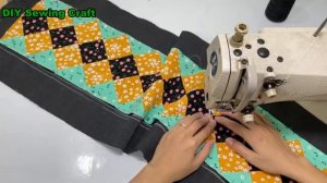 Берем полоски ткани и создаем лоскутный блок